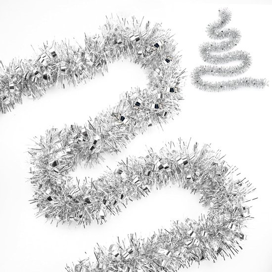 4x guirlandes de Noël blanches 7,5 x 200cm - Feuille de guirlande lametta 4x guirlandes de Noël blanches 7,5 x 200cm - Feuille de guirlande lametta