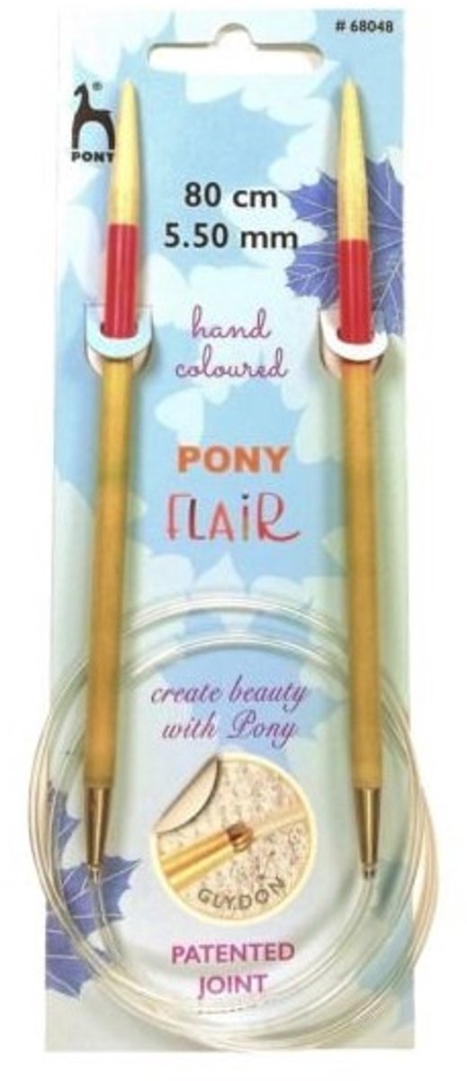 Pony Flair Houten Rondbreinaalden 5,5 mm/80 cm - Handgemarkeerd