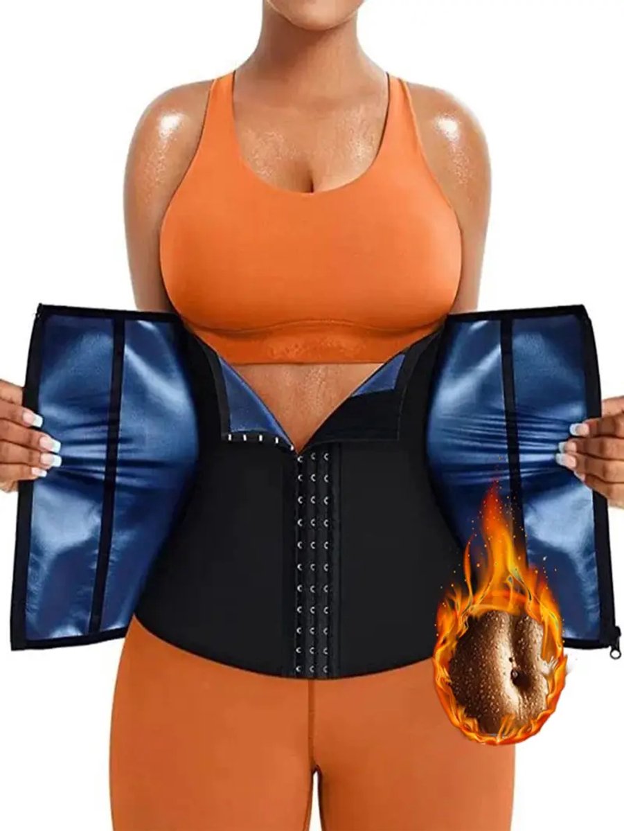 Waist Trainer Dames – Sauna Belt – Buikvet Verbranden & Taille Verfijnen – Comfortabele Shapewear – Neopreen – Verstelbaar – Zwart