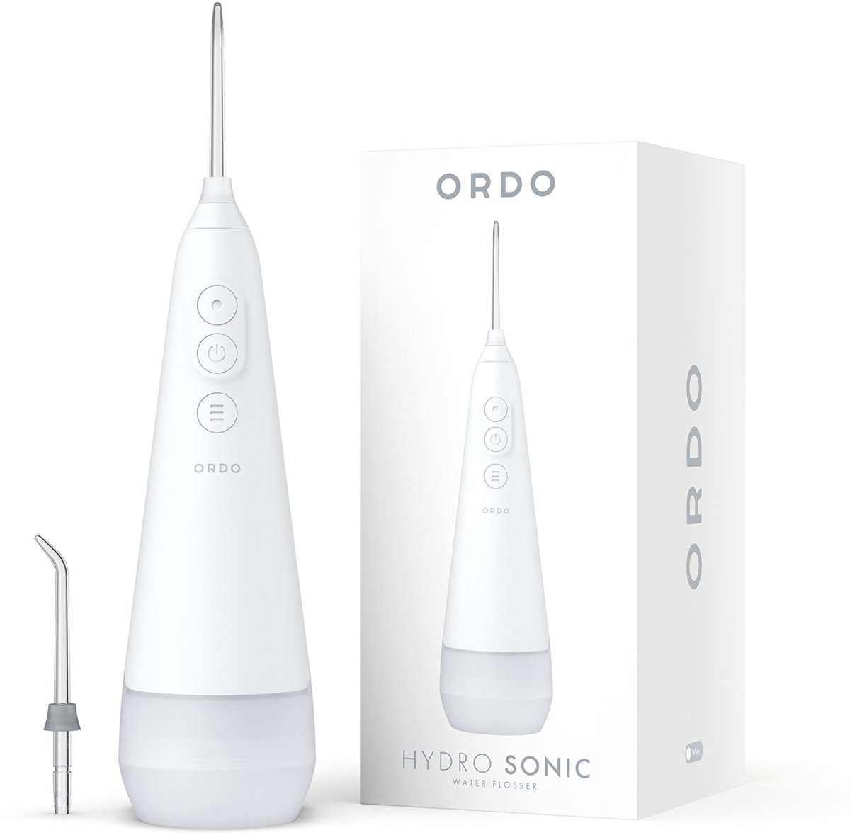 Ordo Hydro Sonic Flosapparaat Charcoal White - Draadloze Waterflosser - Elektrische Flosser voor Optimale Mondhygiëne