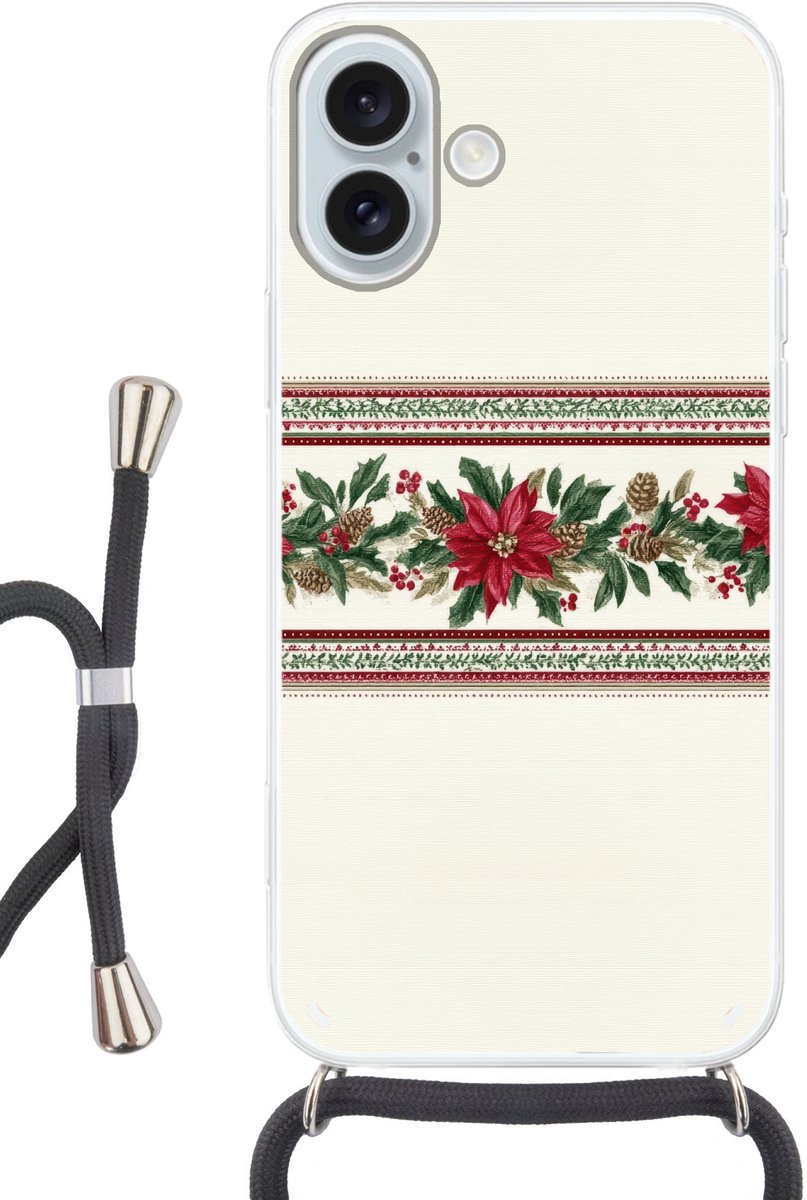 Kerststrook - Poinsettia - Rood - Groen