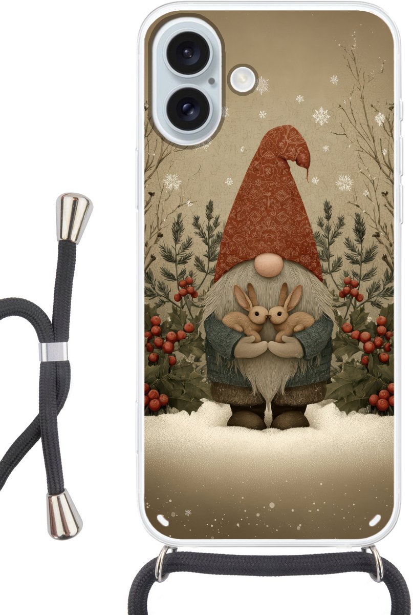 Kerstgnome - Konijntjes - Kleurrijk