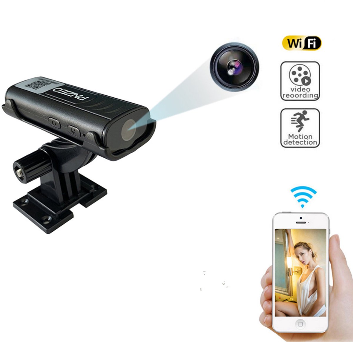 Gsedaox-Spy Camera-1080P HD WiFi Camera-Beveiligingscamera-Draadloos-Mini Camera-Bewakingscamera Binnenhuis-Zwart