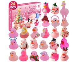 Calendrier de l'Avent Canard en caoutchouc 2025 - 24 cadeaux sur le thème de Noël - Convient aux enfants et aux animaux de compagnie