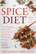 Boek 'The Spice Diet' met gegrilde spiesjes met vlees en groenten. Met '70 Simple, Healthy Recipes' en 'Foreword by Steve Harvey'.