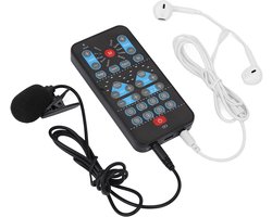 Draagbare Mini Voice Changer - Geluidskaart Stemvervormer - Live Streamen - 8 Geluidseffecten - Mini Formaat - Zwart