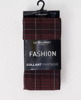 Le Bourget fantasie panty geruit bordeaux maat S/M 50 den