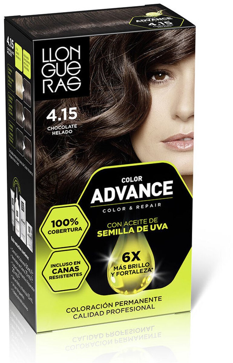Permanente kleur Llongueras COLOR ADVANCE Nº 4,15-Chocolate Helado