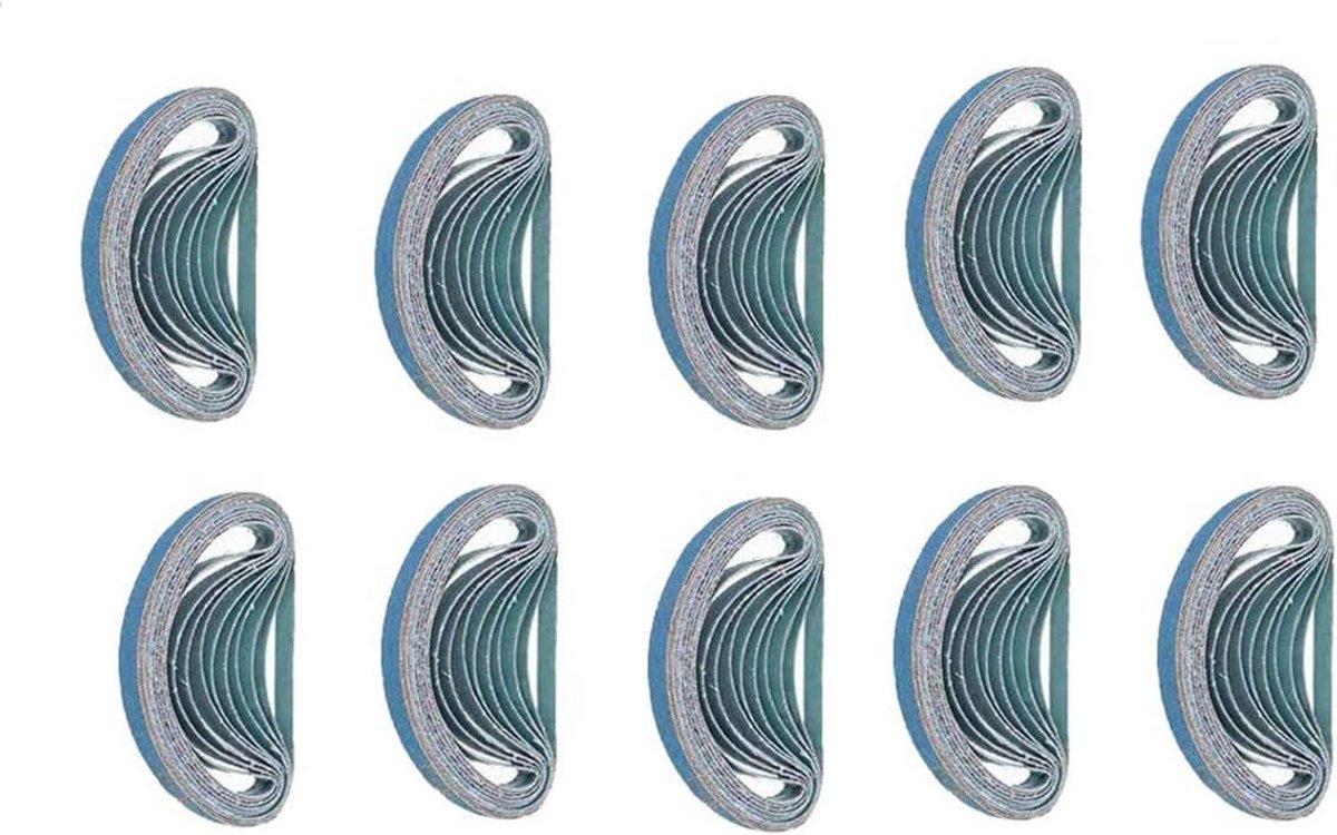 Provento - Schuurbanden Set met Blauwe Korrel 10mm x 457mm - Voor Metaal, Roest, Polijsten en Slijpen