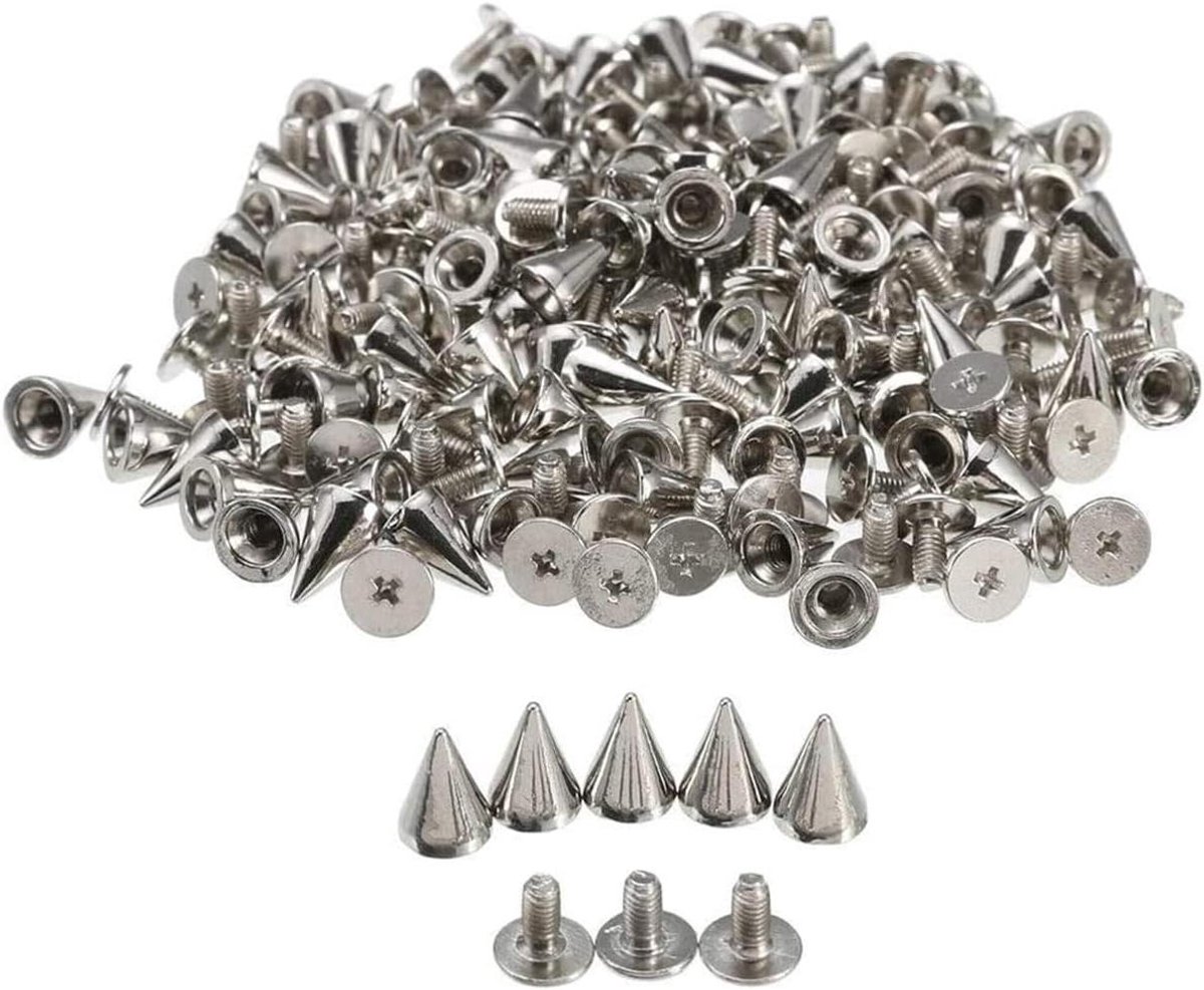 Provento - Metalen kegel spikes studs voor DIY lederen craft, zilver, 7mm x 10mm