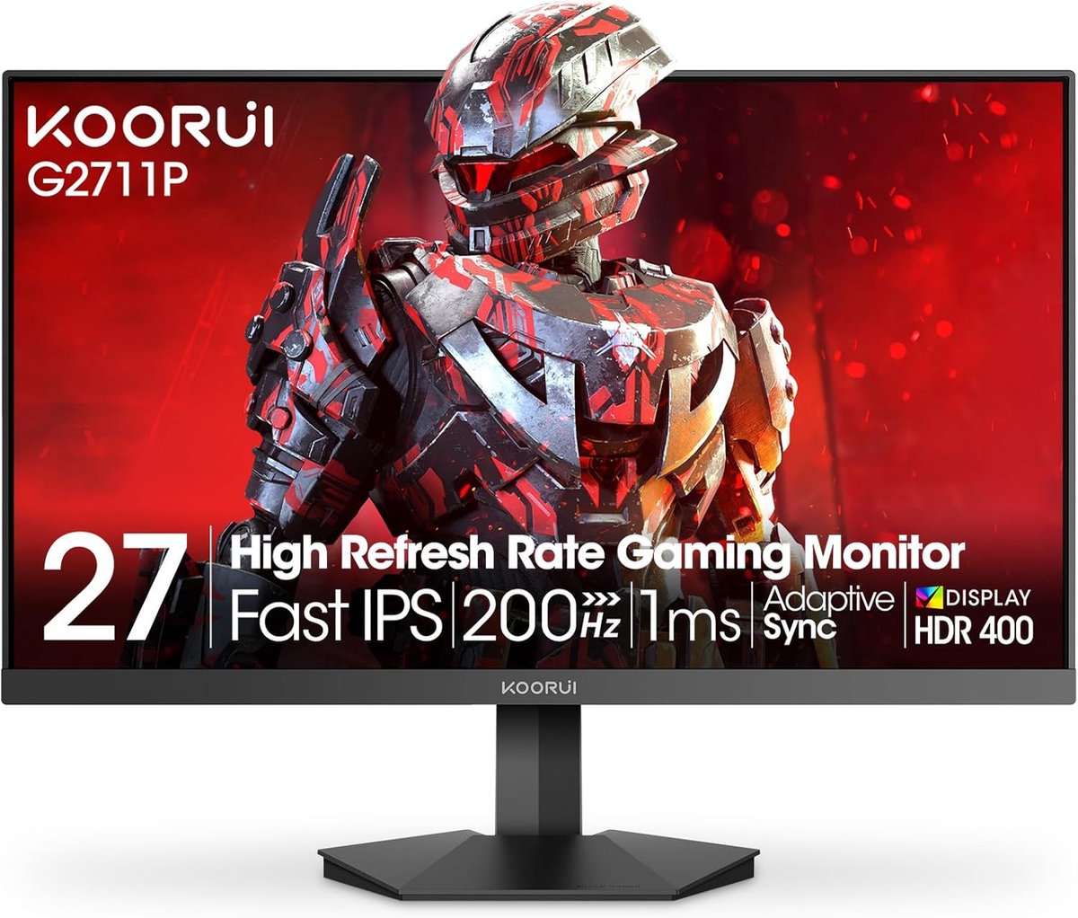 Koorui G2711P - Full HD IPS Gaming Monitor - 27 Inch - 200 Hz - 1 ms