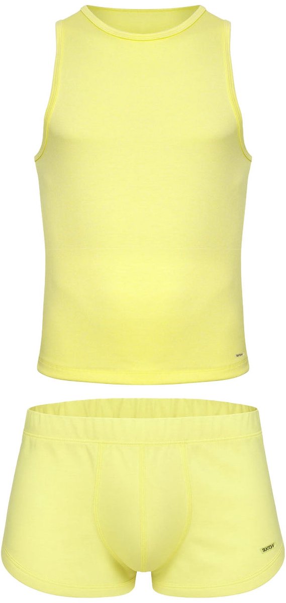 SUKREW 1x Shorts + 1x Vest Multipack Blonde Yellow - MAAT XS