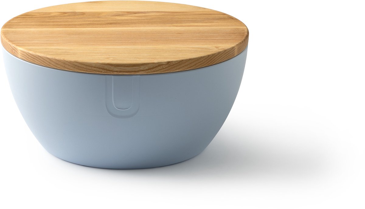 UBITE bio-based saladeschaal/serveerschaal XL inclusief deksel/snijplank - Sky Blauw - duurzaam - 27 cm