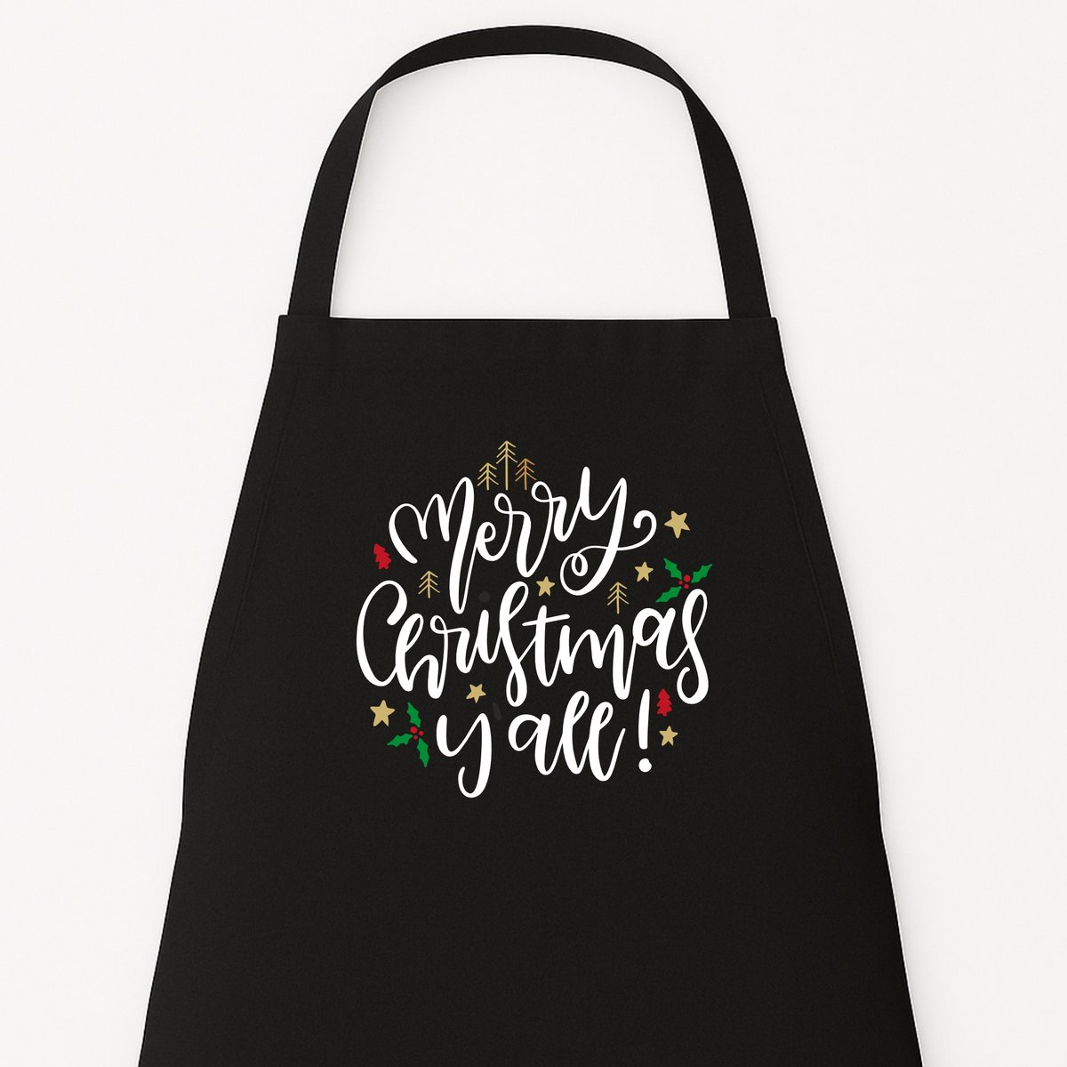Kerstschort "Merry Christmas Y'all" - Feestelijk Keukenschort - Origineel Kerstcadeau - Grappig Kerst Kookschort