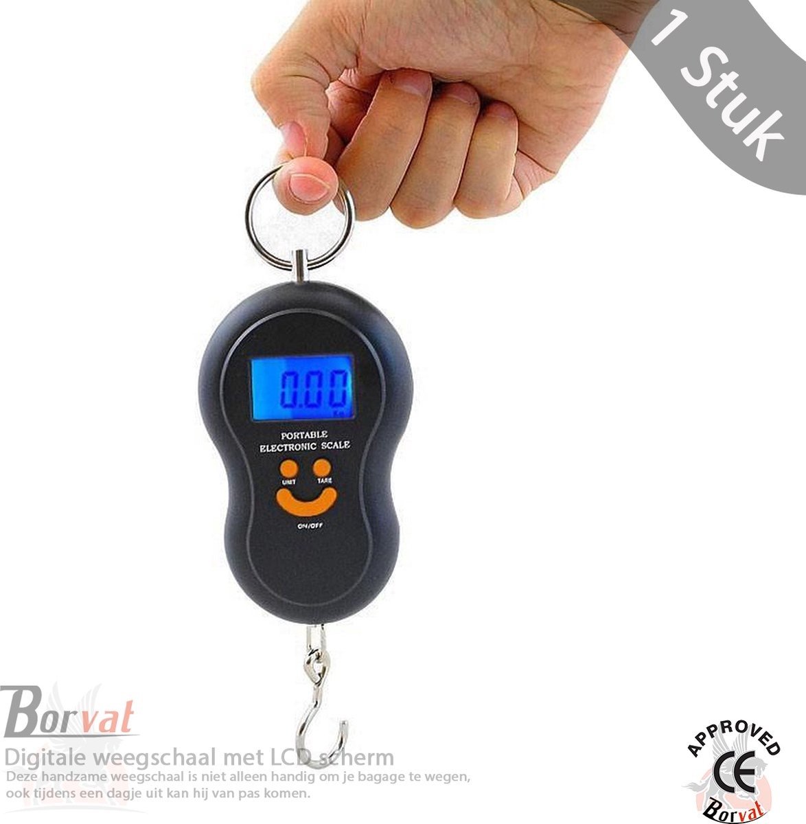 BORVAT® Reis Bagageweegschaal – Draagbare Digitale Kofferweegschaal – 40 kg Capaciteit – Met LED Scherm -Precies Wegen