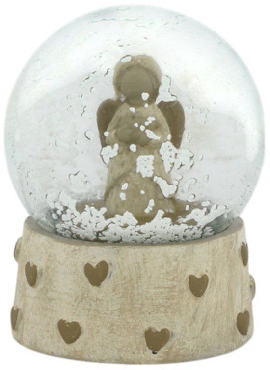 Home Society - Boule de Glas - Boule à neige Deco - Engel - Home Society - 8,5 x 6,5 cm