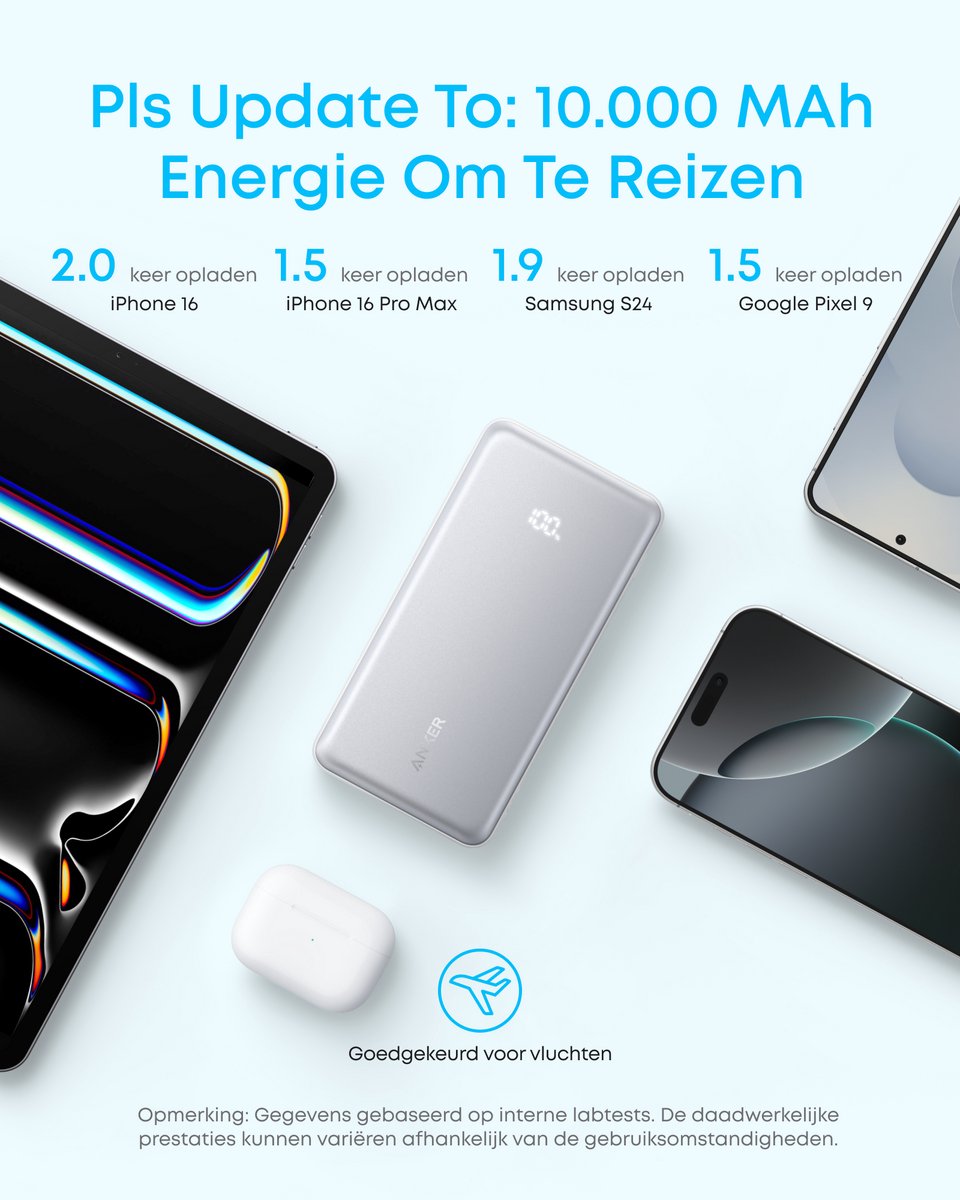 Anker Zolo Powerbank, 10.000 mAh 22,5W Max Draagbare Lader, USB-C In- en Output Snelladen Accupack, Slank Reismaatje — cadeau in Elektronica - foto 6