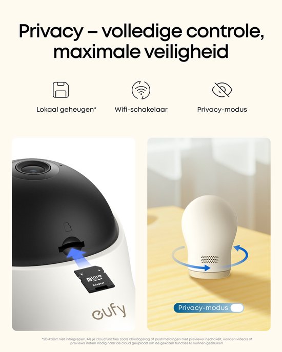 eufy Baby Monitor C10 Caméra supplémentaire - Résolution 2K HD - Zoom 4× - Panoramique 351° et Inclinaison 60° - Vision nocturne, Mouvement / Pleurs / Son / Changements de température, Communication bidirectionnelle, VOX, Bruit blanc