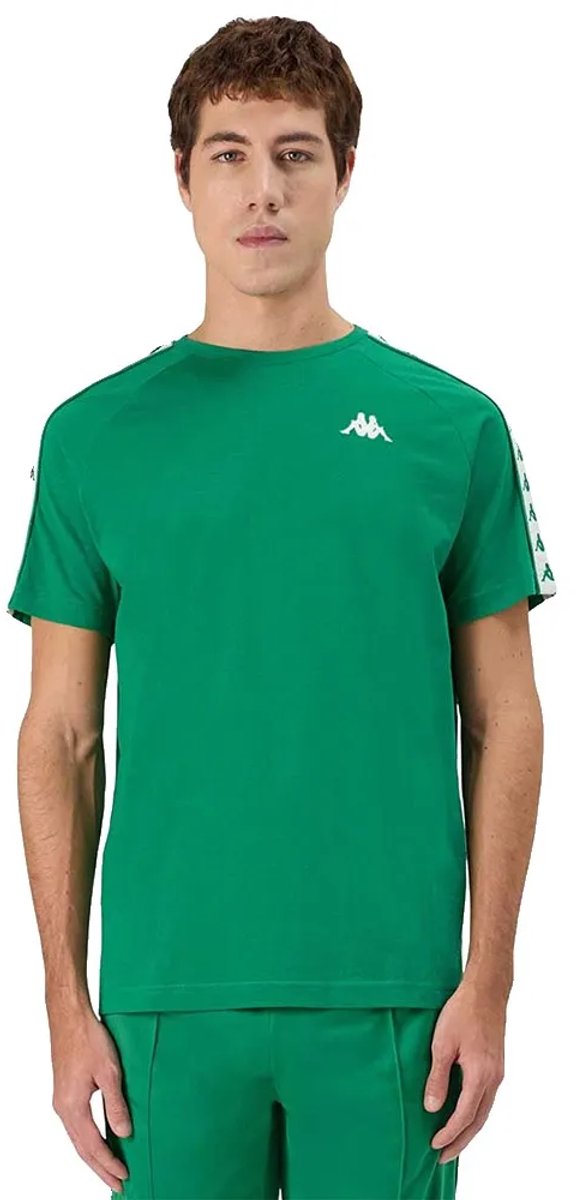 Kappa Coen Slim 222 Banda T-shirt Met Korte Mouwen Groen L Man