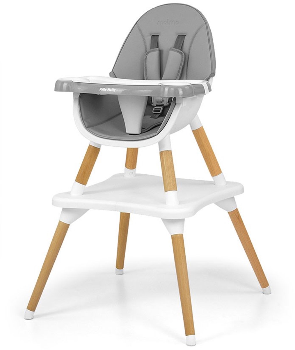 Milly Mally 2in1 kinderstoel Malmo grijs - Meegroeistoel
