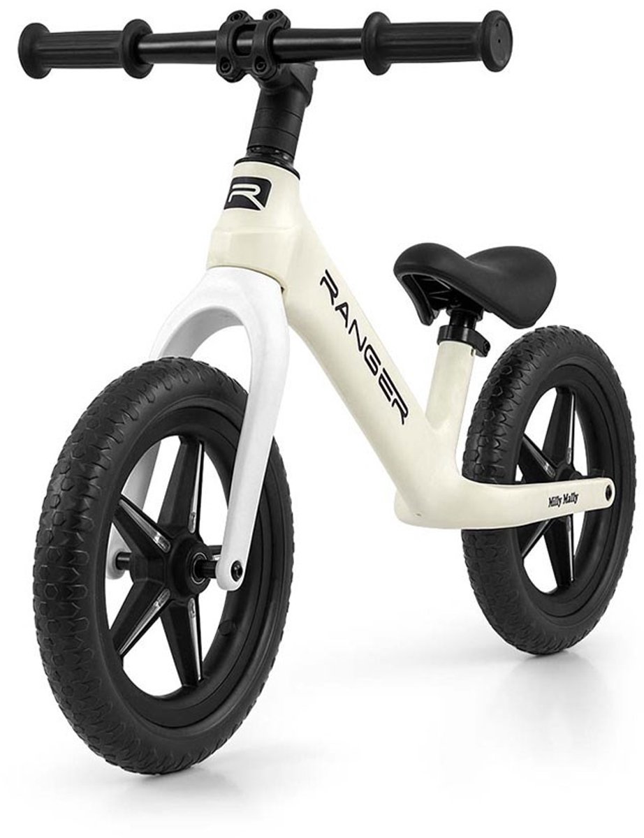 Milly Mally Ranger Flash loopfiets 12 inch wit - Kinderloopfiets