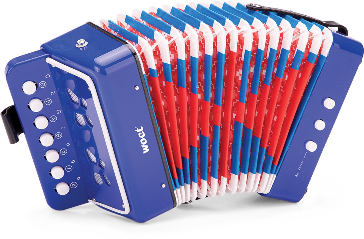 Woet® Speelgoed Accordeon voor Kinderen - Speelgoedinstrument - Blauw - Inclusief Muziekboekje met 8 Liedjes - Vanaf 3 Jaar — afbeelding 5