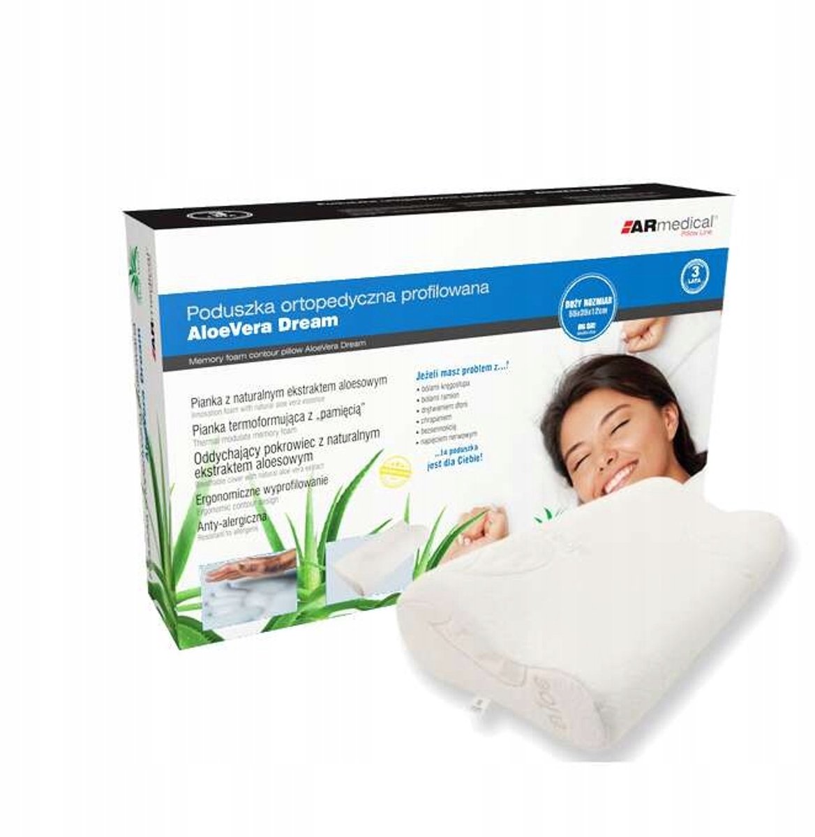 Grote Aloë Vera Orthopedisch Kussen - Antibacterieel & Comfortabel