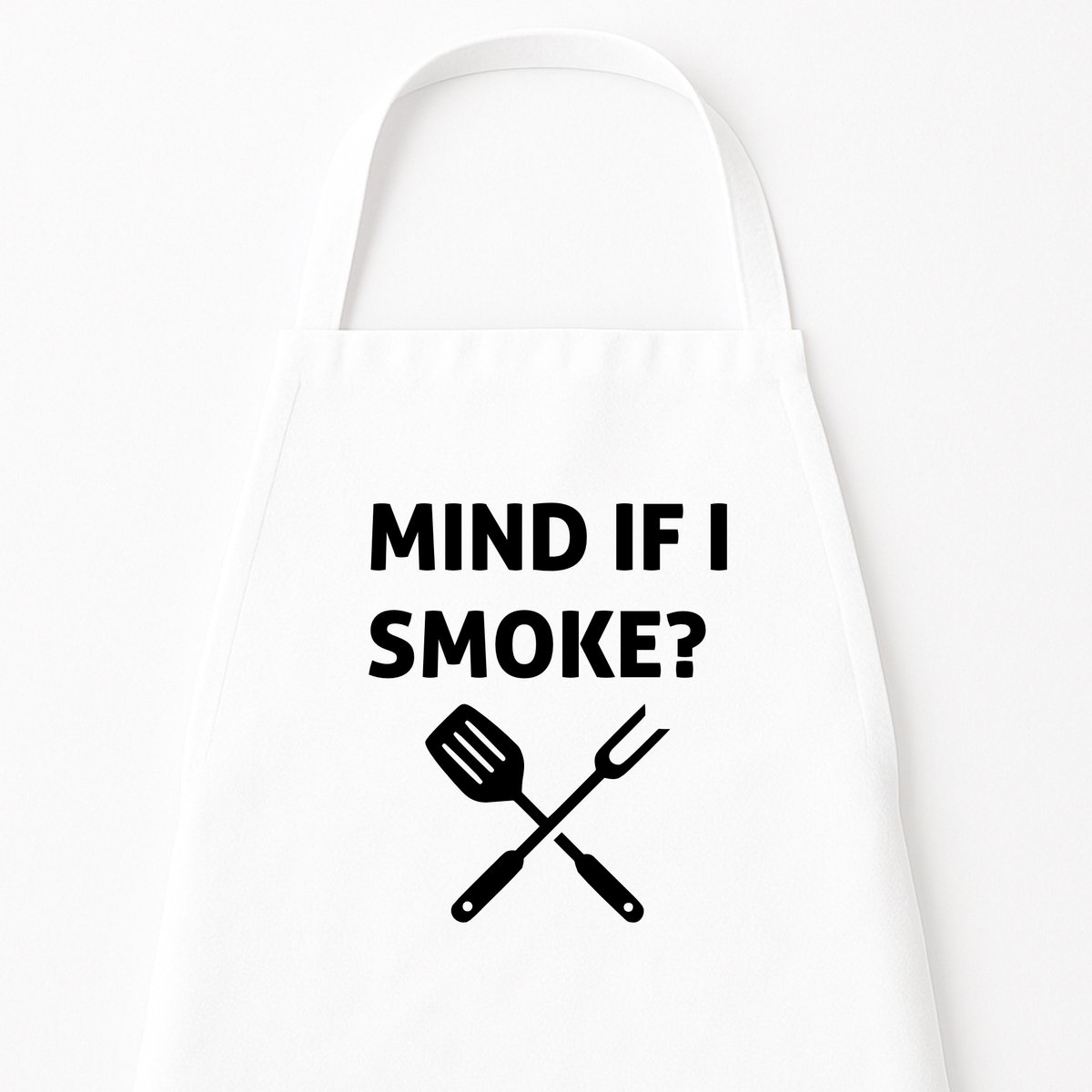 BBQ Keukenschort "Mind if I smoke" | Kerstcadeau & Sinterklaas voor BBQ Fans | Wit