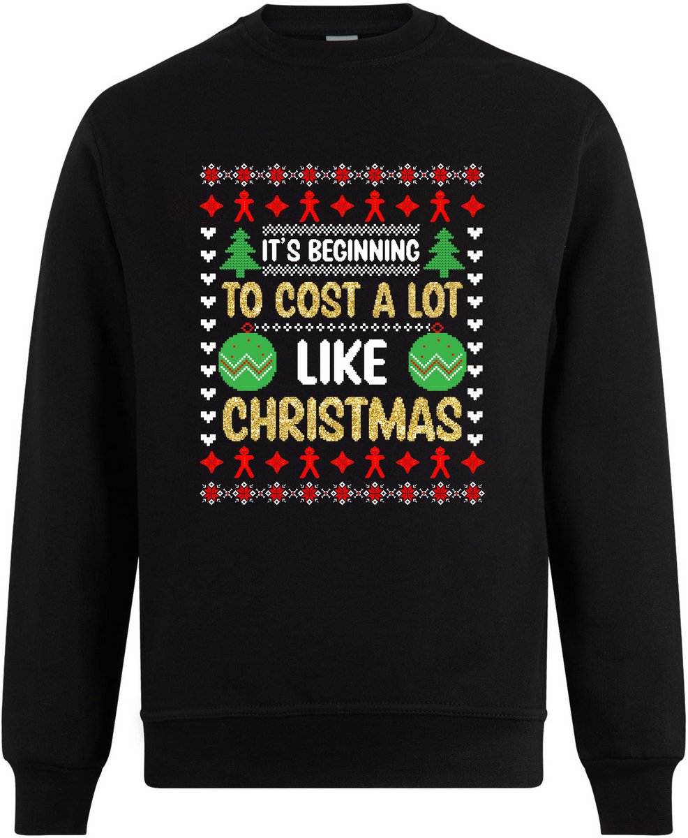 It’s Beginning To Cost A Lot Like Christmas Kersttrui - Foute Kersttrui Dames Heren - Kat - Unisex - Kerst Cadeau - Grappig - Zwart - Maat XL