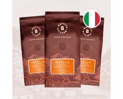 Battito 'Stella' Italiaanse koffiebonen - 100% Arabica - Intensiteit 5/10 - Ambachtelijke kwaliteit uit Napels, Italië - 1,5 kg