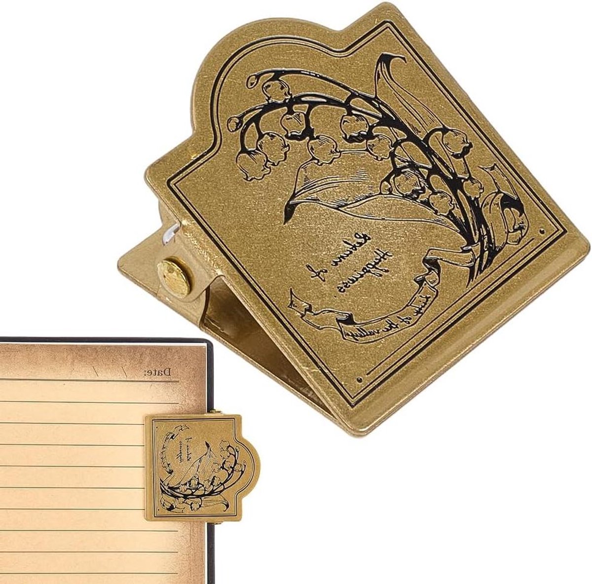 CSGoods - Metalen boekclip voor dagboek en reizigers - Vintage design - Decoratieve binder clip