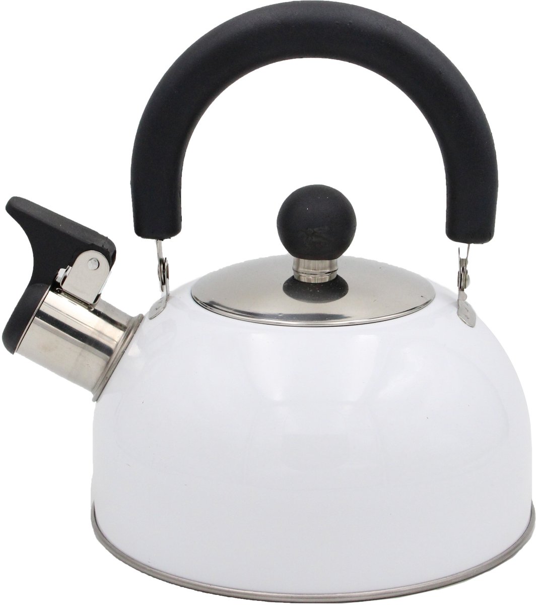 Compacte Fluitketel 1,5L Gas & Inductie – Opvouwbaar handvat, Witte kleur