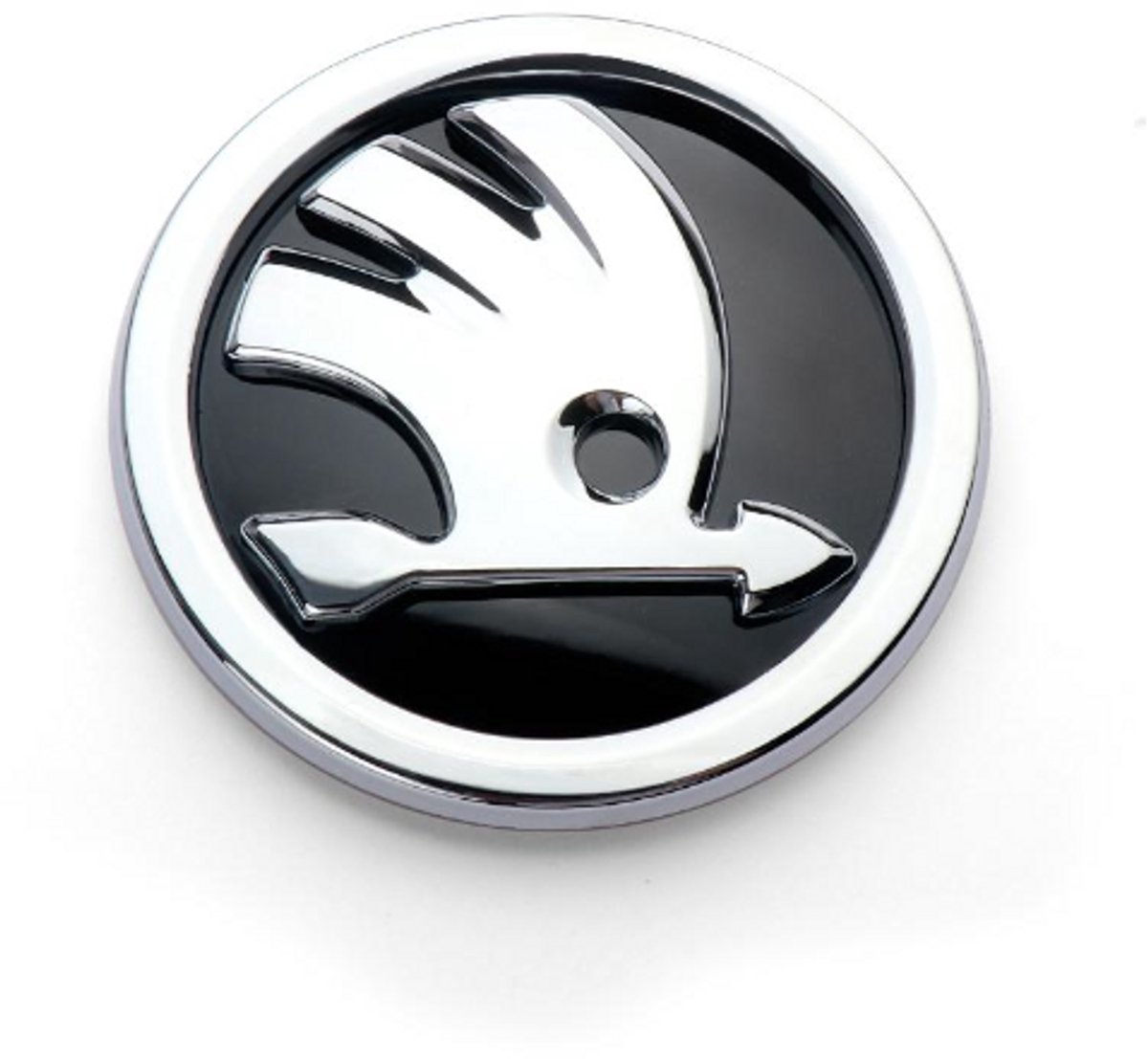 Škoda Embleem - Logo voor Kofferbak/Motorkap - Zwart Badge - 2 Pinnen - 80mm