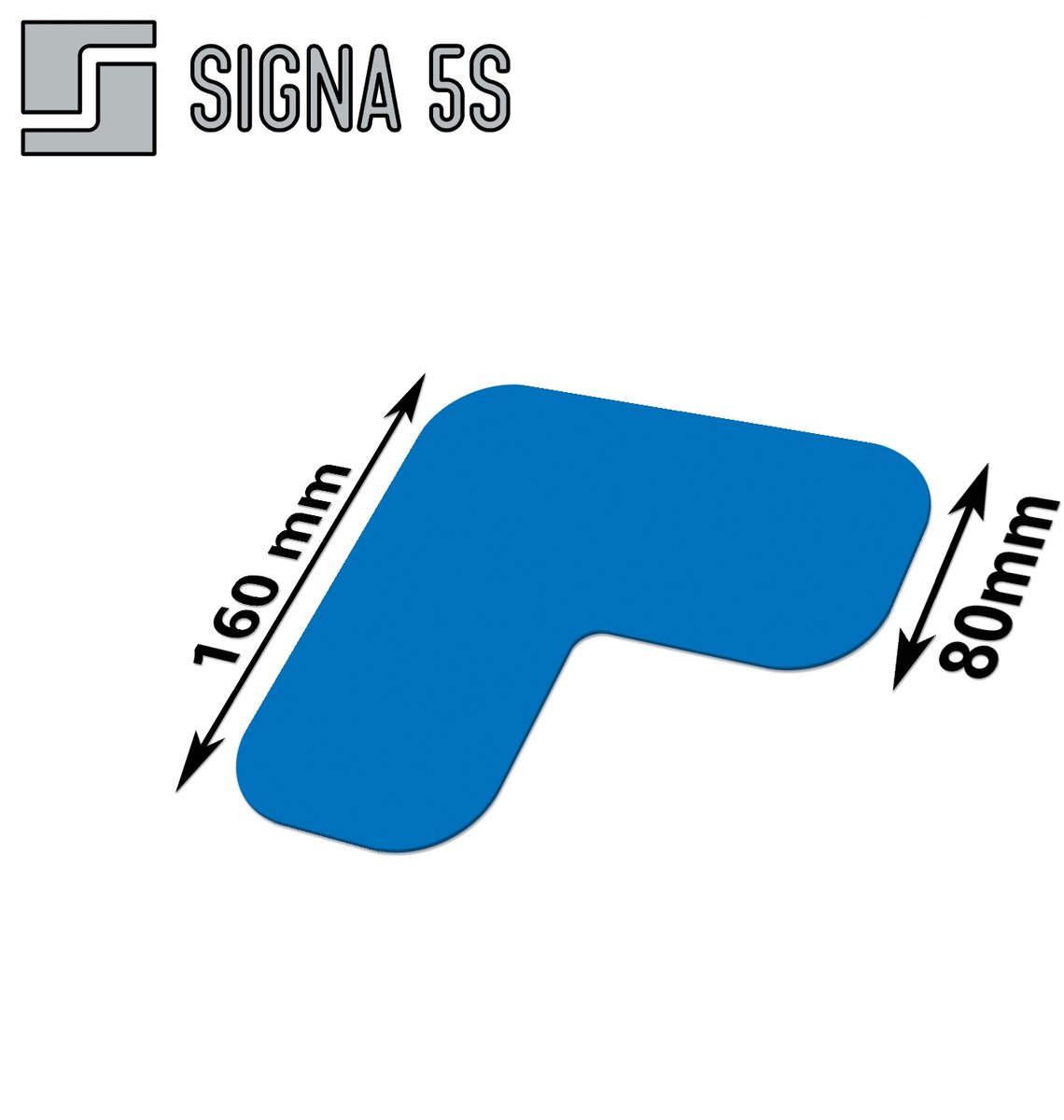 SIGNA 5S Vloermarkering L-vorm 160x160mm Blauw