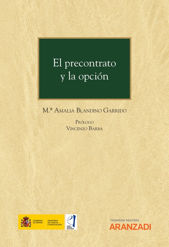 El precontrato y la opción - cover