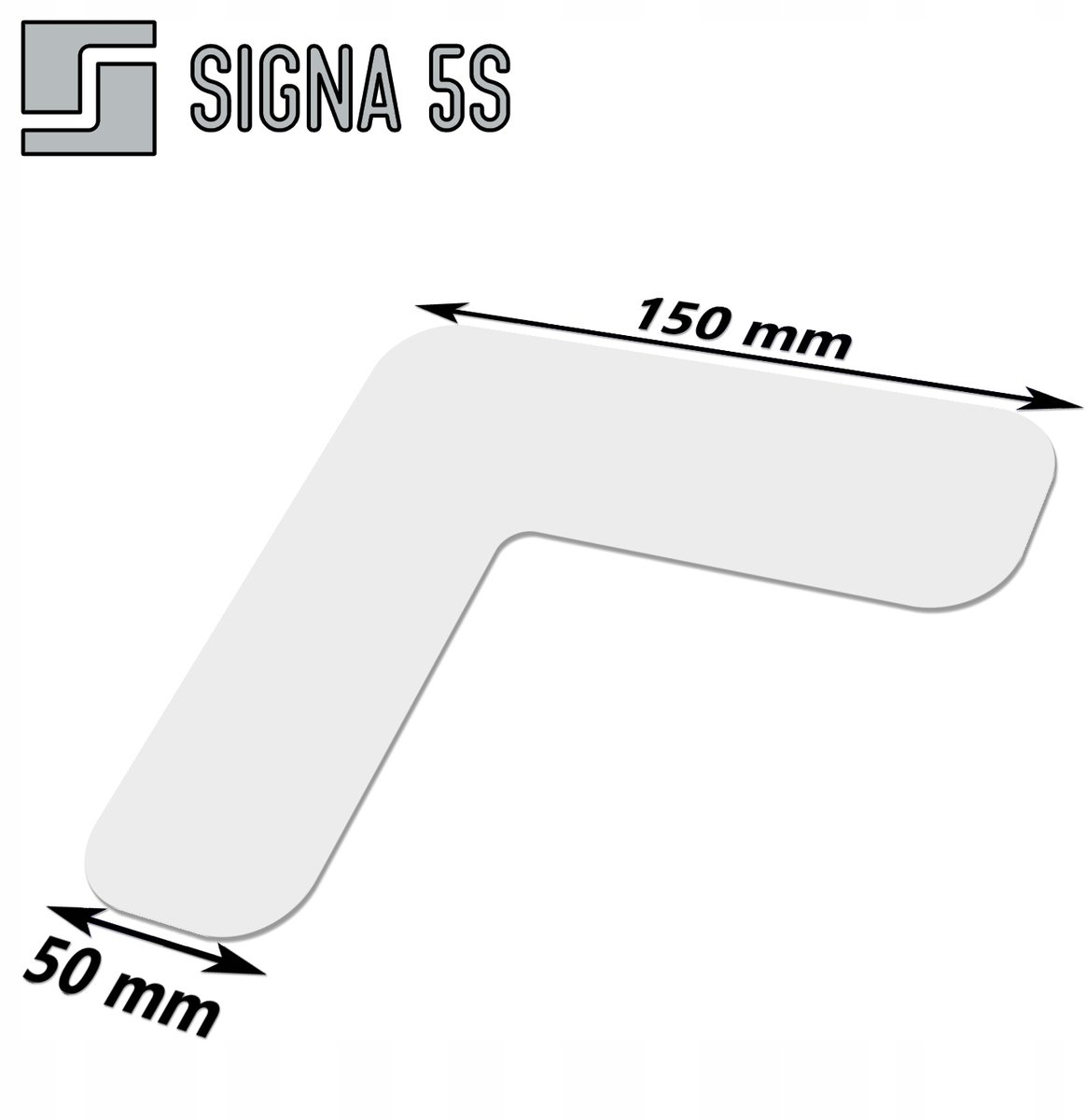 SIGNA 5S Vloermarkering Hoek LD 50 150x150mm Wit