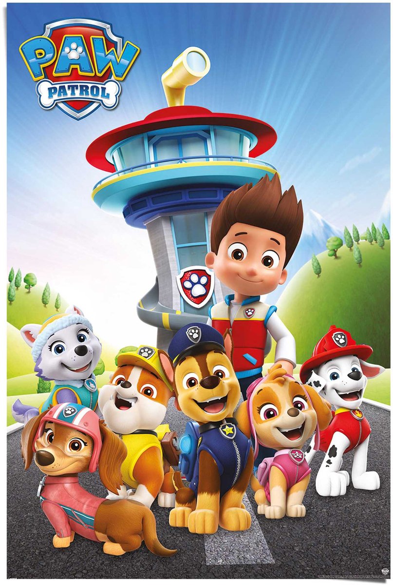 REINDERS Poster Paw Patrol team - 91,5 x 61 - Papier - REINDERS Bonte kleuren