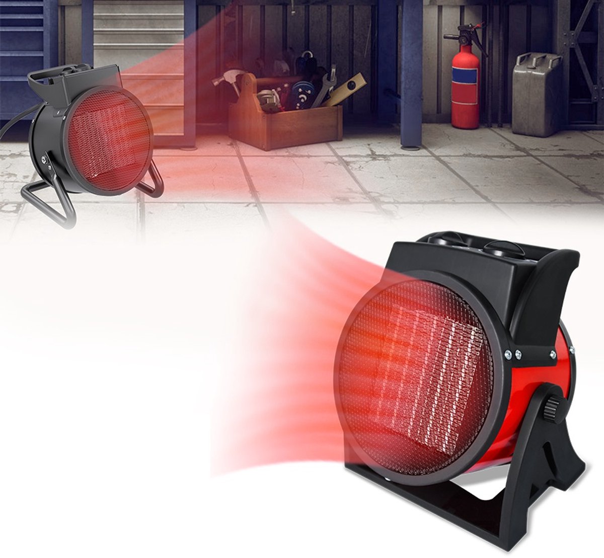 Aufun Keramische Verwarming Keramische Elektrische Radiator - Regelbare thermostaat - 2000 W - 3 Modi