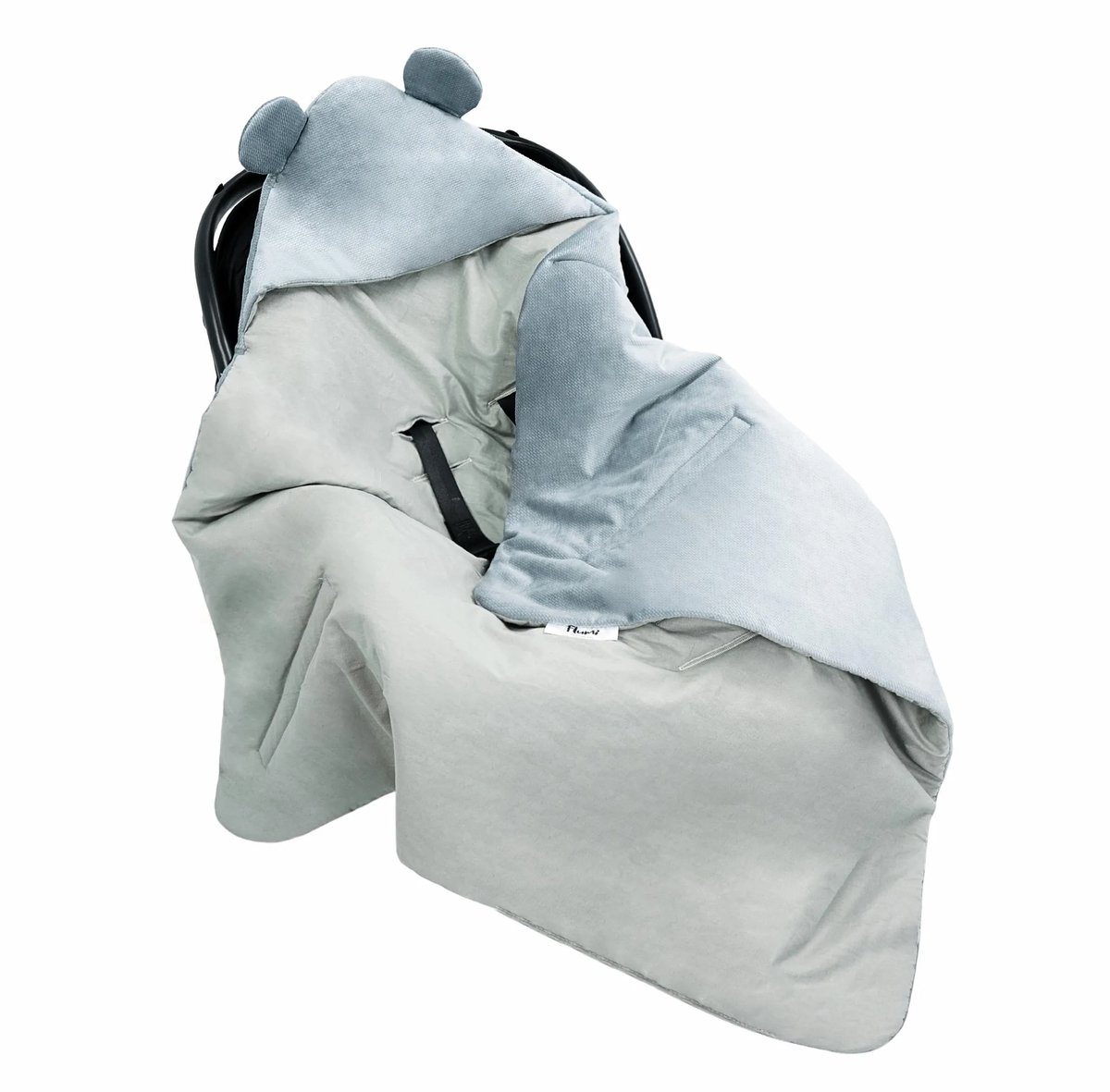 Flumi - baby wikkeldeken - voor autostoel en reiswieg - warm en comfortabel - grijs