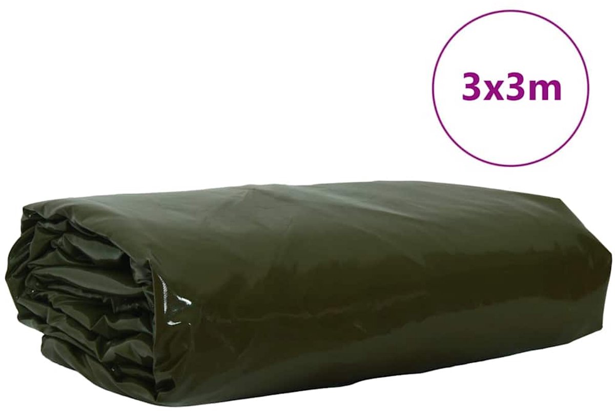 Zeil Olijfgroen - Waterdicht Doek - Buiten Beschermen - Canvas met PVC-coating - 3 x 3 m - Olijfgroen