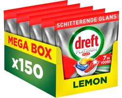 Dreft Platinum Plus Vaatwastabletten Citroen - Anti-Dofheidstechnologie - 5 x30 stuks