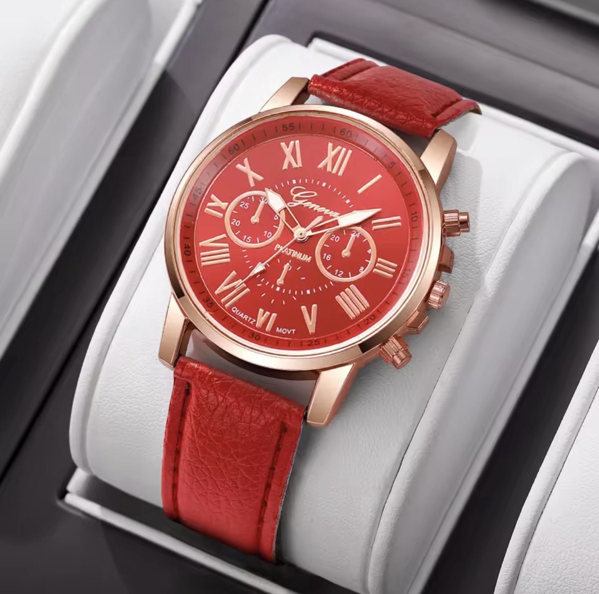 TDO Luxe Dameshorloge - Stijlvol Quartz Horloge met Leren Band - Klassiek Elegant Design