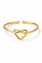 Lundholm Ringen Dames Goud kleurig - Jewellery One Size gouden ring dames – Premium Stainless Steel – Verstelbare Ring met Verbonden Hartje Infinity – Elegant & Betekenisvol Moederdag cadeautje vrouw – My Maya Serie - Sieraad Luxe Cadeautip voor Haar