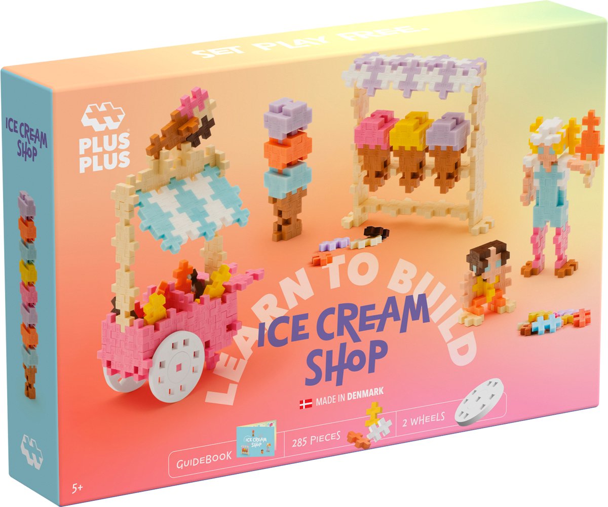 Plus-Plus Learn to Build Ice Cream Shop ijssalon - 285 delige bouwset – 4351 – Bouwspeelgoed – Constructiespeelgoed – Set met bouwstenen – Vanaf 5 jaar — afbeelding 2