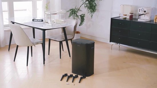 Prullenbak à capteur Bayt - Prullenbak 60 litres avec sacs poubelle - Poubelle 60 litres - Seau à capteur 60 litres - Poubelle de tri Prullenbak - Poubelle - Acier inoxydable - Zwart