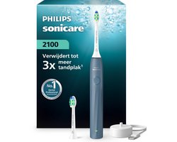 Philips Sonicare 2100 Series – Elektrische Tandenborstel – Blauw – Reiniging tussen de tanden – Met 2 opzetborstels – HX4022/04