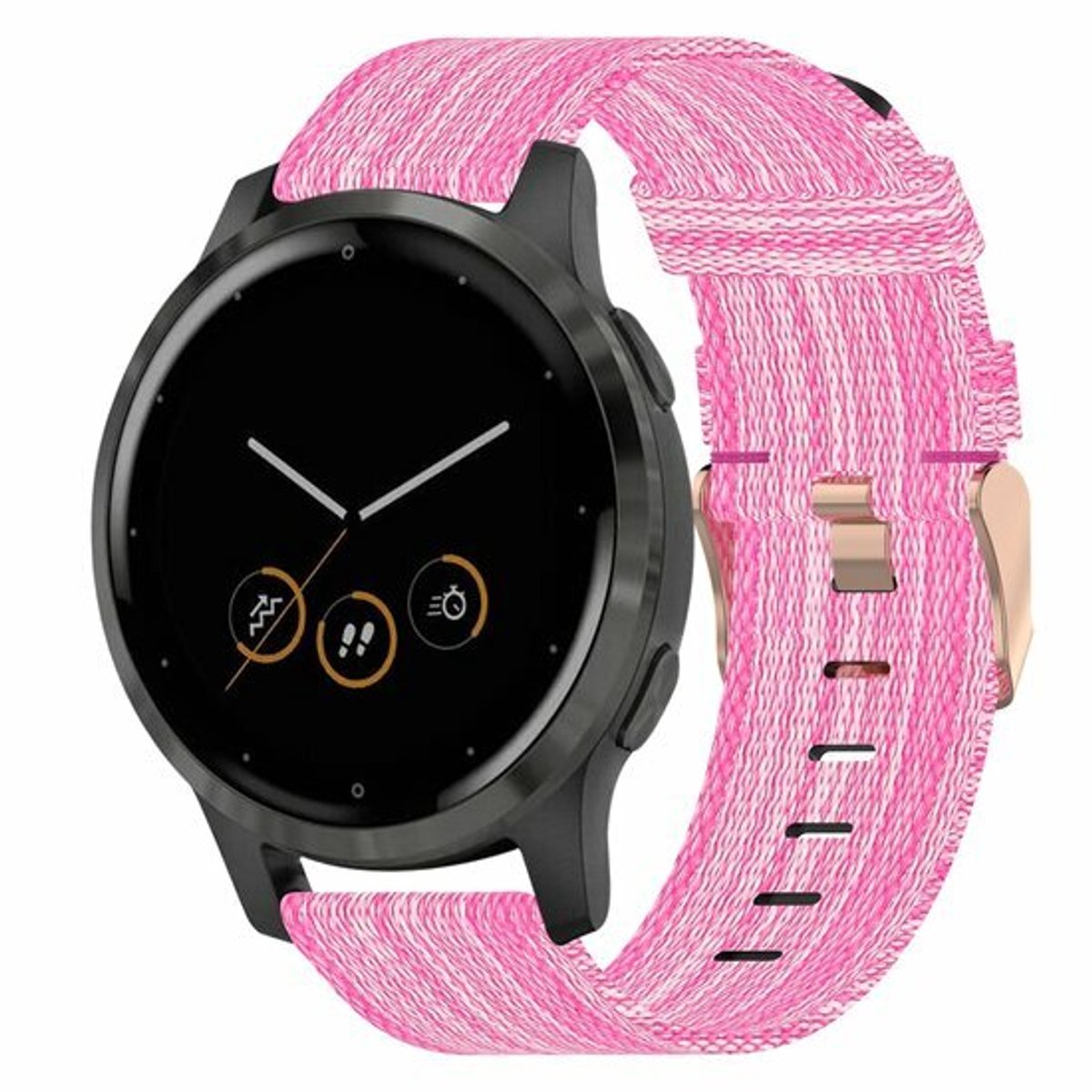 By Qubix - Geschikt voor Xiaomi Watch S4 - 41mm - Canvas nylon bandje - Roze