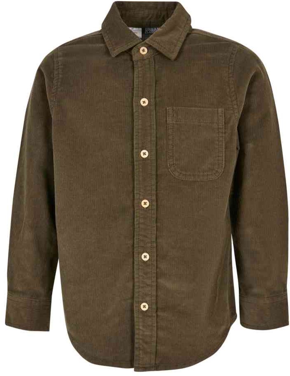 Urban Classics Corduroy Overhemd Kinderen Kids 122/128 Olijfgroen