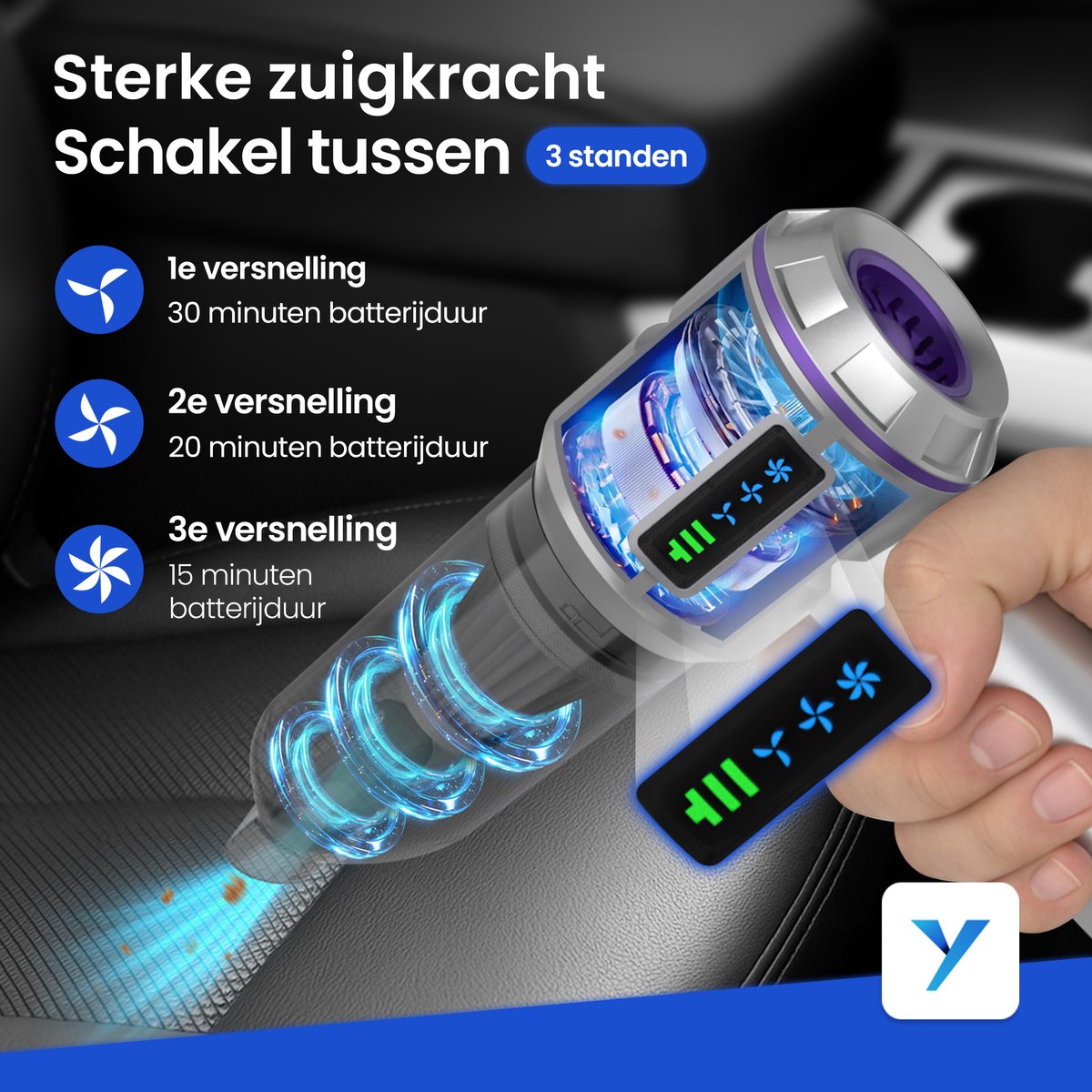 Yerkoo - Kruimeldief - Auto Stofzuiger - afbeelding 3