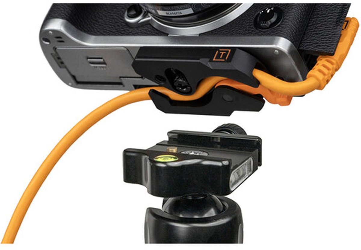 TetherTools Leverlock & Cable Kit Optima 10G 15' (4.6m) Straight to Right, High-Visibility Orange